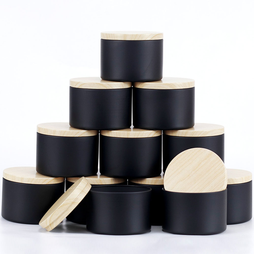 Black Tin Candle - 24 шт., 4 унции, черные банки