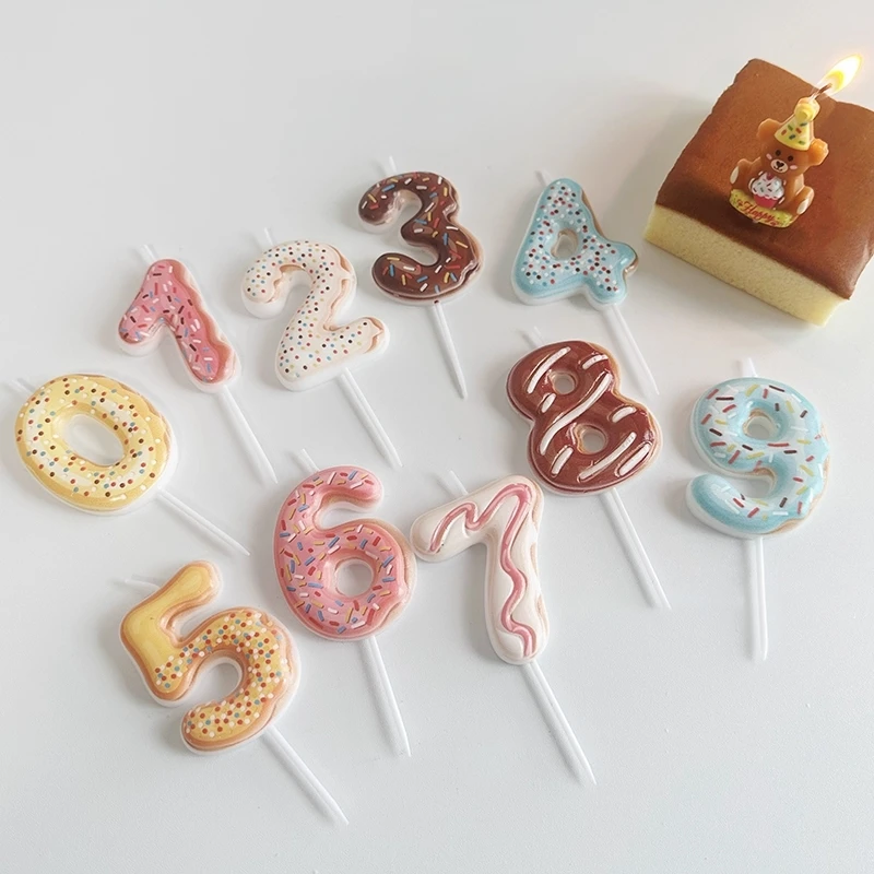 Zebra Candle Supplies - Сладкий пончик, свеча с номером 0-9,