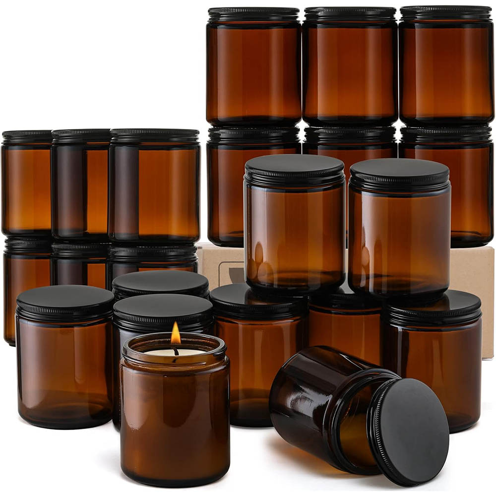 Black Tin Candle - Стеклянные банки из янтарного стекла объемом