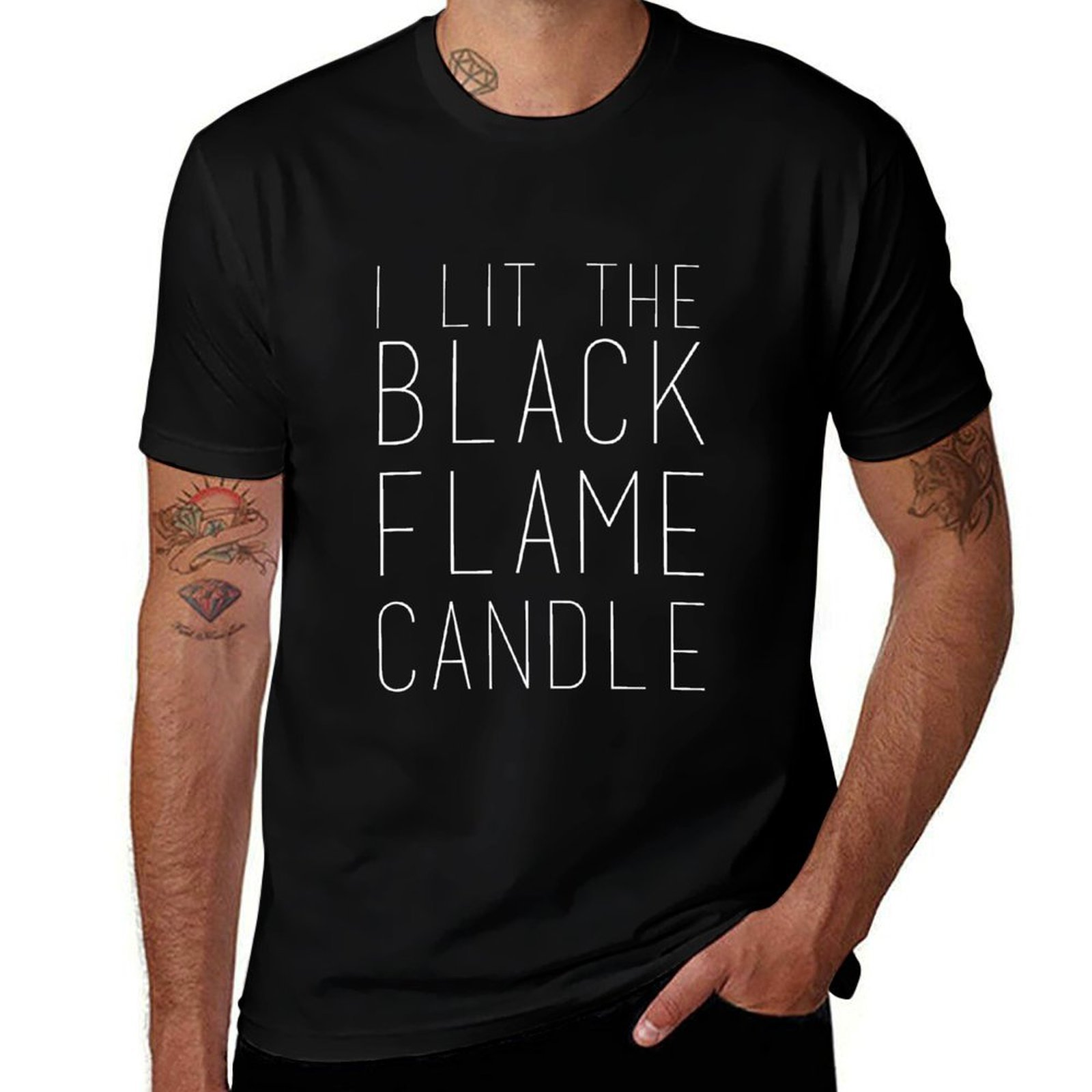 Black Tin Candle - Футболка Black Flame Candle (белая) для