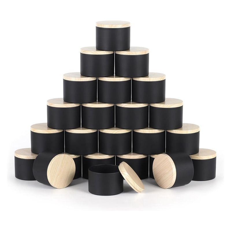 Black Tin Candle - Набор из 24 черных жестяных банок
