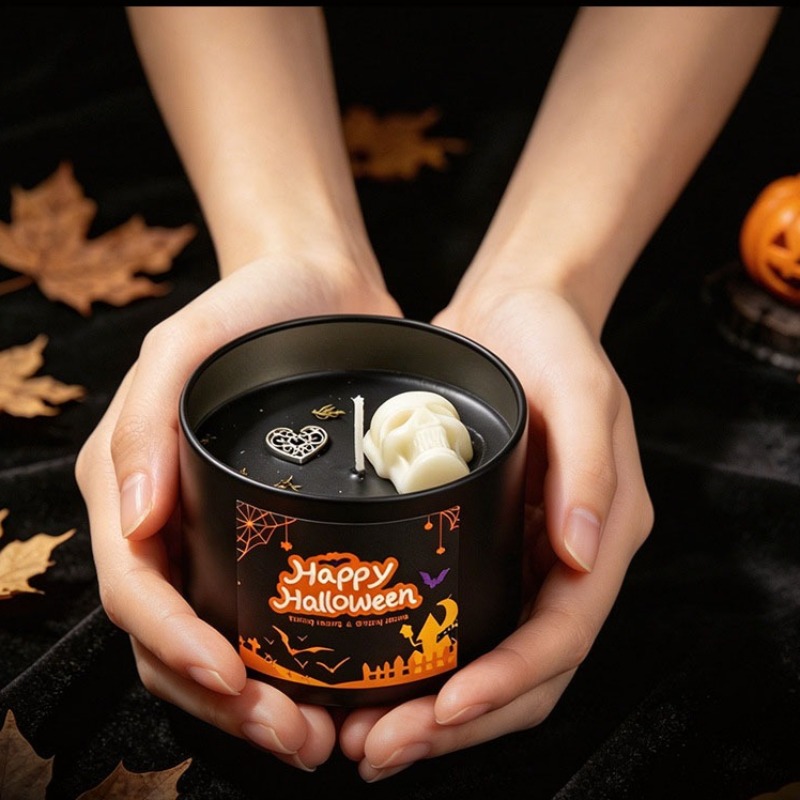 Осенний декор для Хэллоуина: ц – обзор и цена Black Tin Candle
