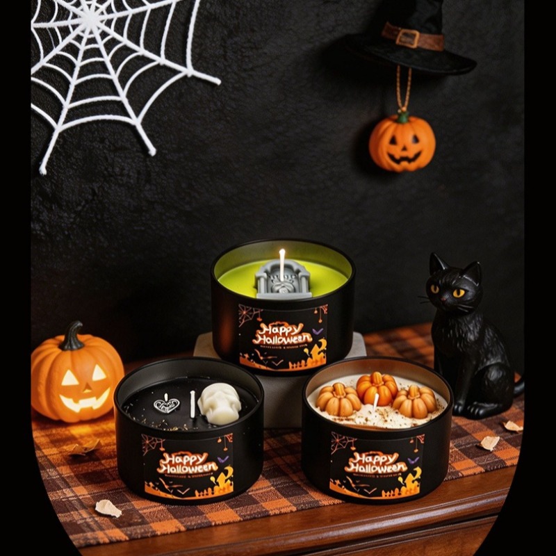 Осенний декор для Хэллоуина: ц – обзор и цена Black Tin Candle