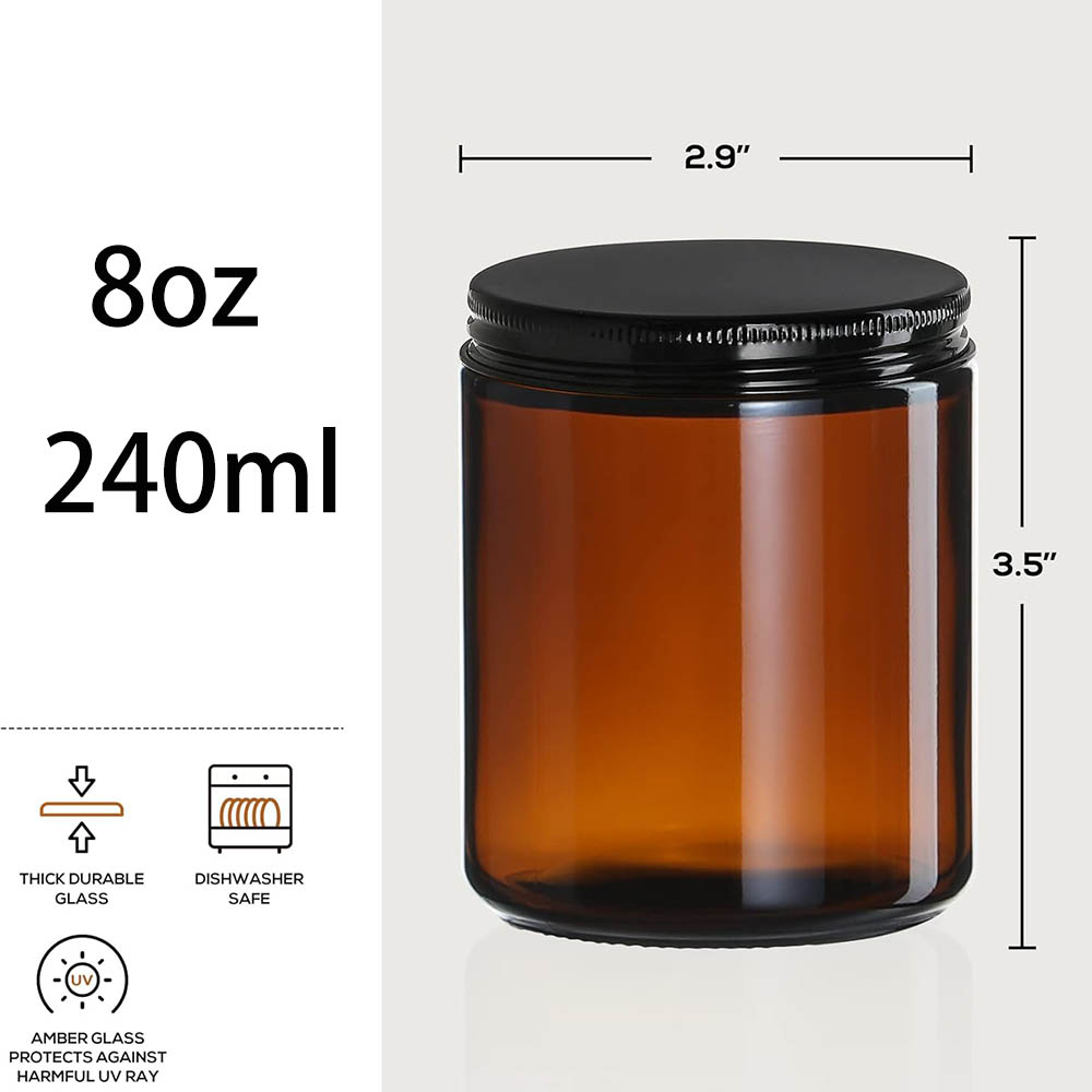 Стеклянные банки из янтарного  – обзор и цена Black Tin Candle