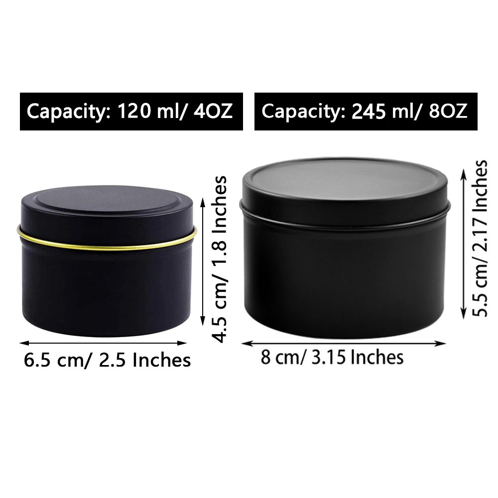 4 унции/8 унций свечи с крышка – обзор и цена Black Tin Candle