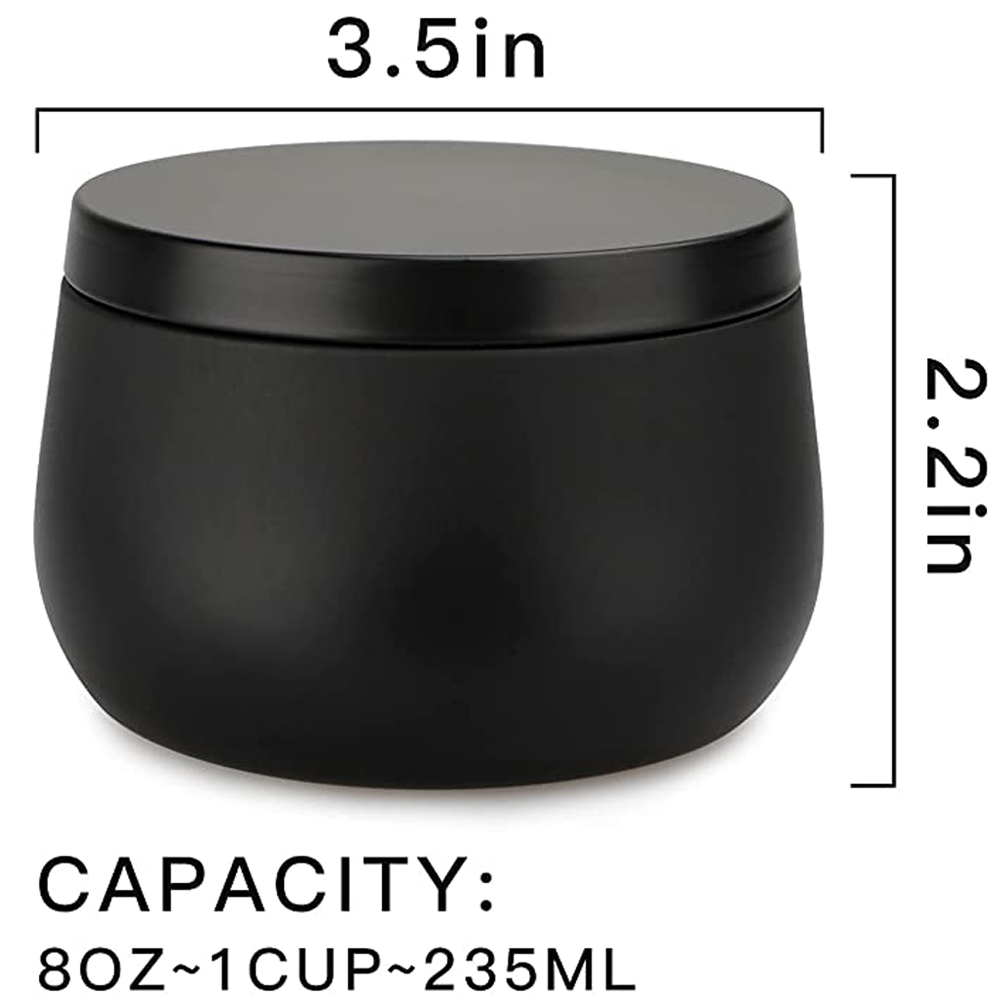 12 шт., 8 унций, белые, черные – обзор и цена Black Tin Candle