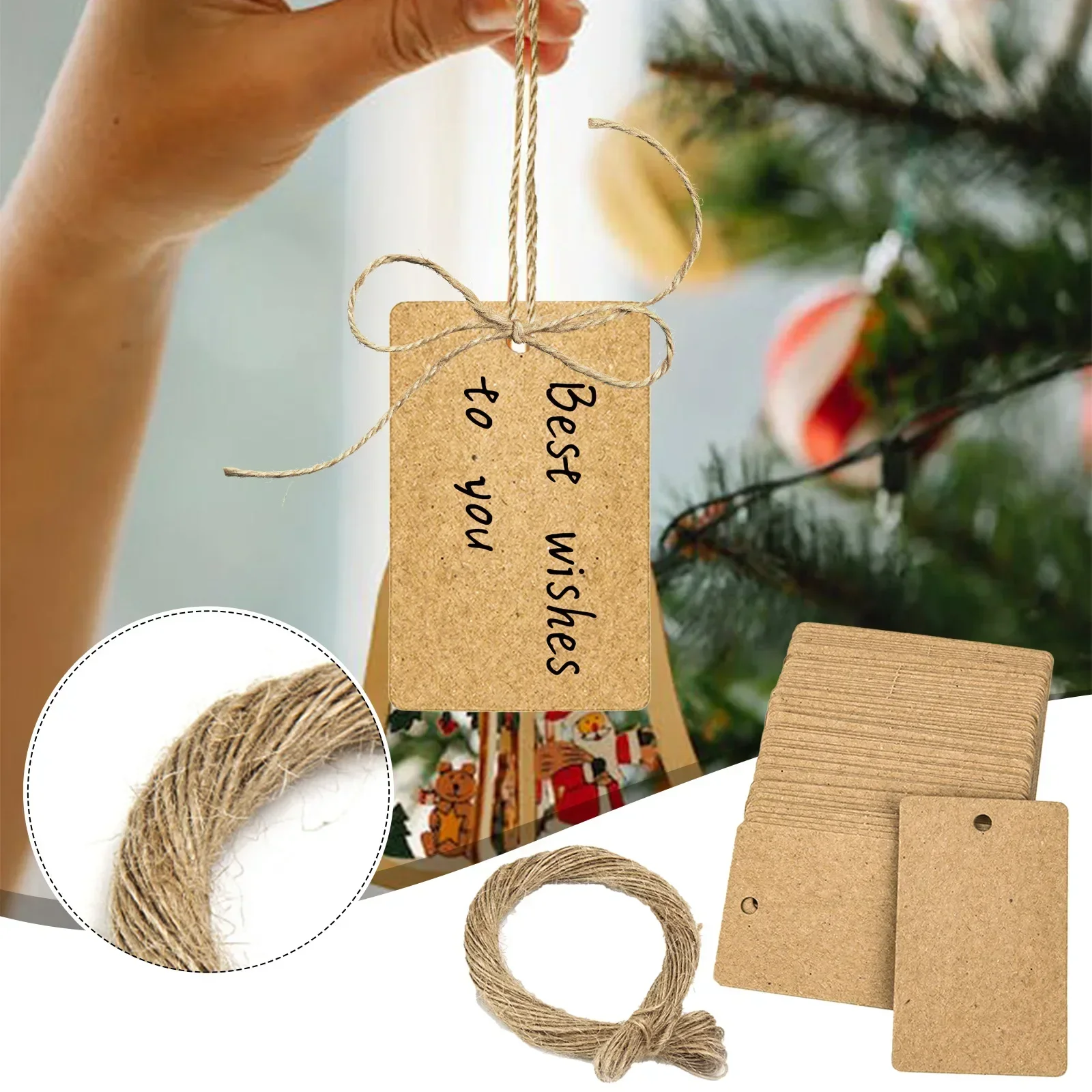 Теги из крафт-бумаги, 100 шт., – обзор и цена Kraft Hang Tag
